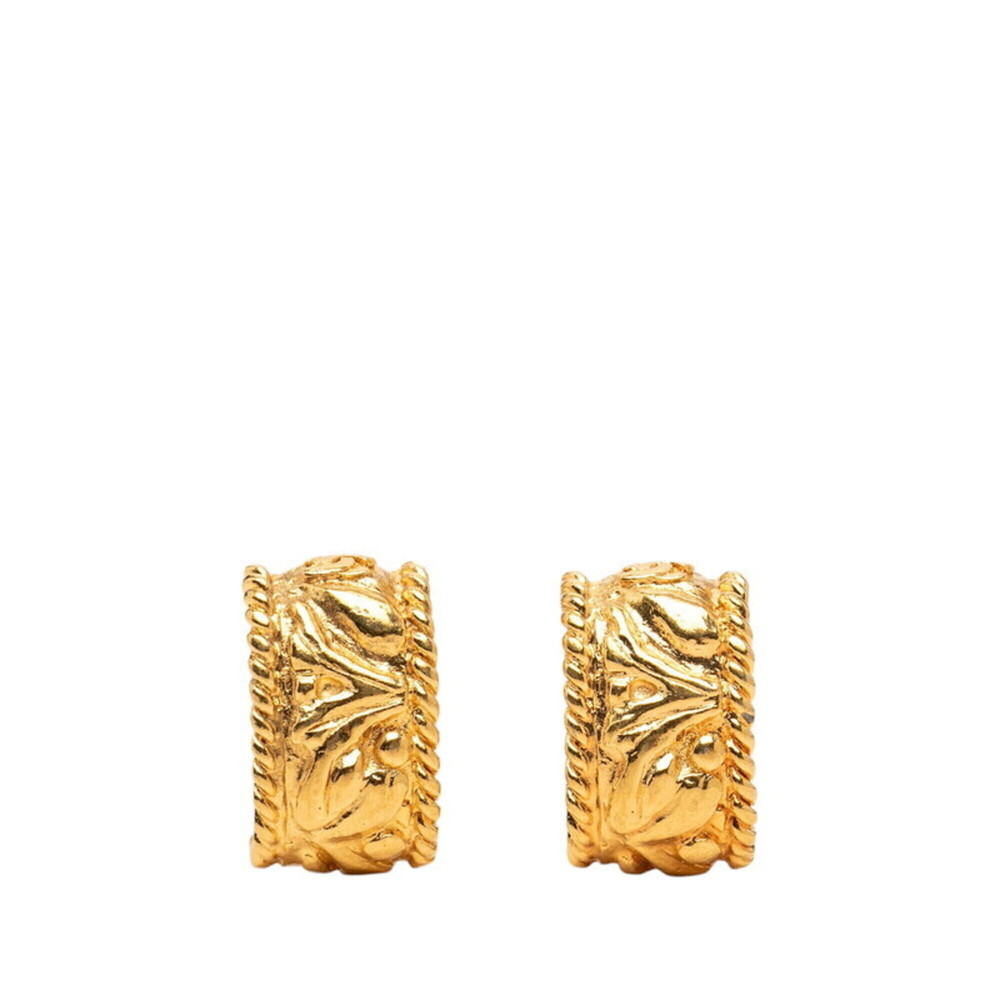 CHANEL Gold Logo Earrings